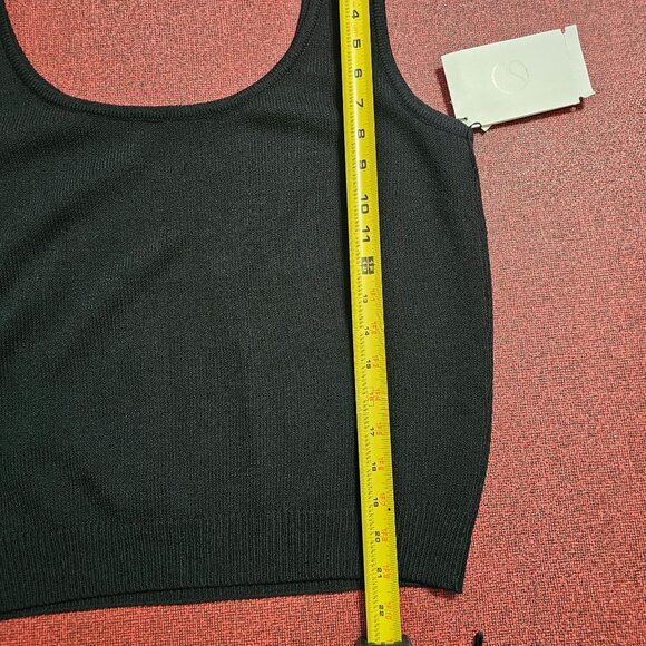 St. John Black Santana Knit Tank Top L Scoop Neck Quiet Luxury Old Money NWT - Picture 7 of 7